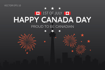 Canada Day Dark Theme with Dual Messages and Flags