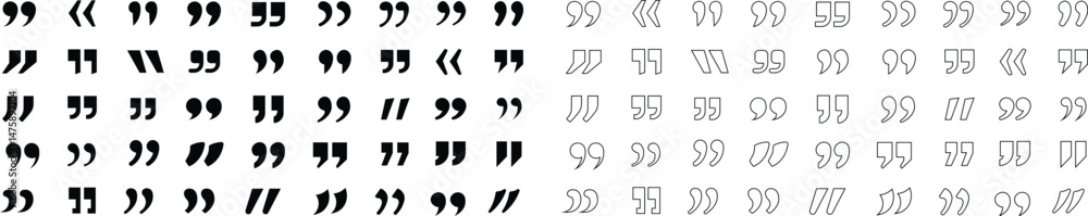 Fototapete quote marks abstract vector icon set quotes icon. quote mark icon set for conversation or definition