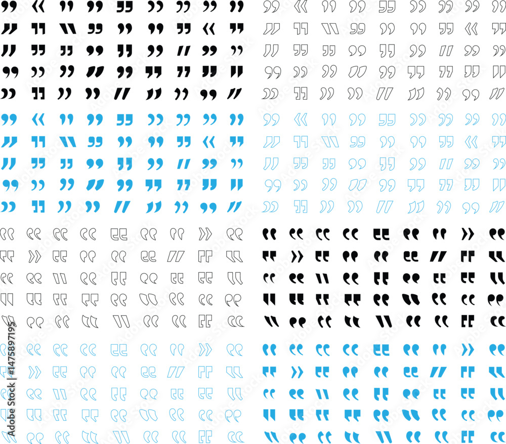 Fototapete quote marks abstract vector icon set quotes icon. quote mark icon set for conversation or definition