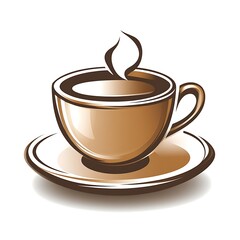 Obraz premium An illustration of a warm coffee cup and its accompanying saucer