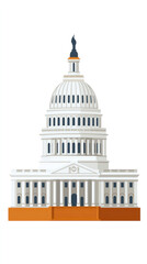 The Capitol building is a large white structure with a dome on top. It is a symbol of the United States government and is located in Washington D.C