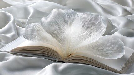 Ethereal Knowledge Bloom Soft-Focus Literary Art Exploring Transcendent Wisdom, Delicate Metaphorical Book Design for Mindful Publishing and Contemplative Content Creation