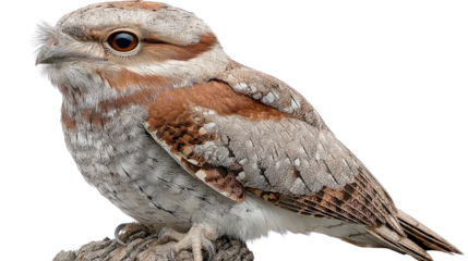 Elegant Bird: A striking portrayal of an elegant bird perches on a textured branch, showcasing its intricate plumage, piercing gaze, and the delicate balance of nature.