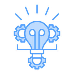solution bulb icon blue