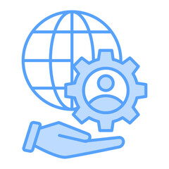 Global Management icon blue