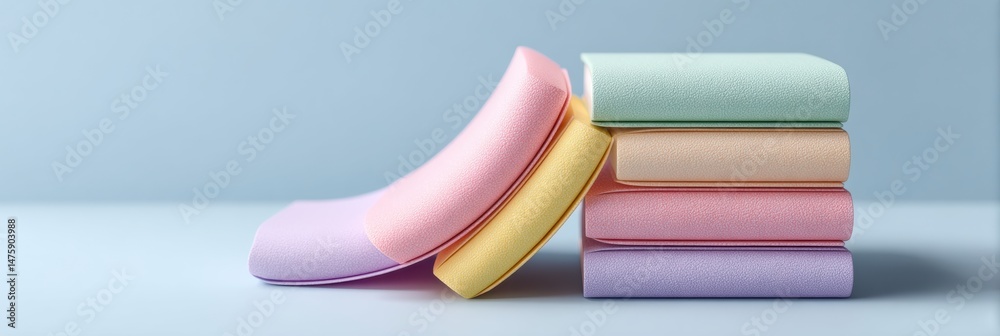 Aufkleber pastel color theory soft gradient stationery design showcasing minimalist aesthetic trends in creati