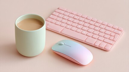 Soft Gradient Productivity Pastel Tech Workspace Essentials for Modern Minimalist Professionals - Ergonomic Design Meets Aesthetic Calm