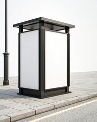 Blank Street Advertising Kiosk Mockup Modern Urban Signage Design
