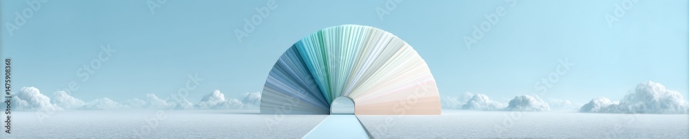 Poster Minimalist Color Palette Exploration Gradient Fan Swatch Design for Creative Professionals - Innovative Visualization of Design Spectrum and Customization Potential