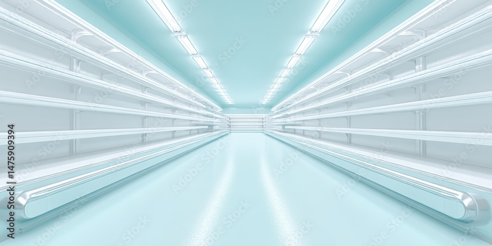 Poster Hyperminimal Food Safety Alert Sterile Supermarket Recall Visualization with Algorithmic Symmetry - Crisis Communication and Consumer Transparency Design