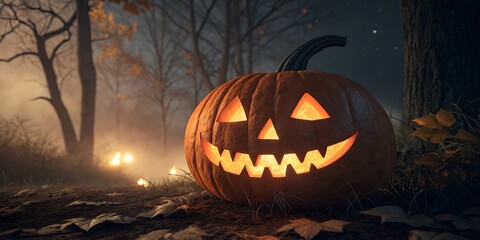halloween pumpkin on a dark background