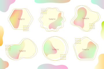 幾何学模様のグラデーション　フレーム　パステルカラー	