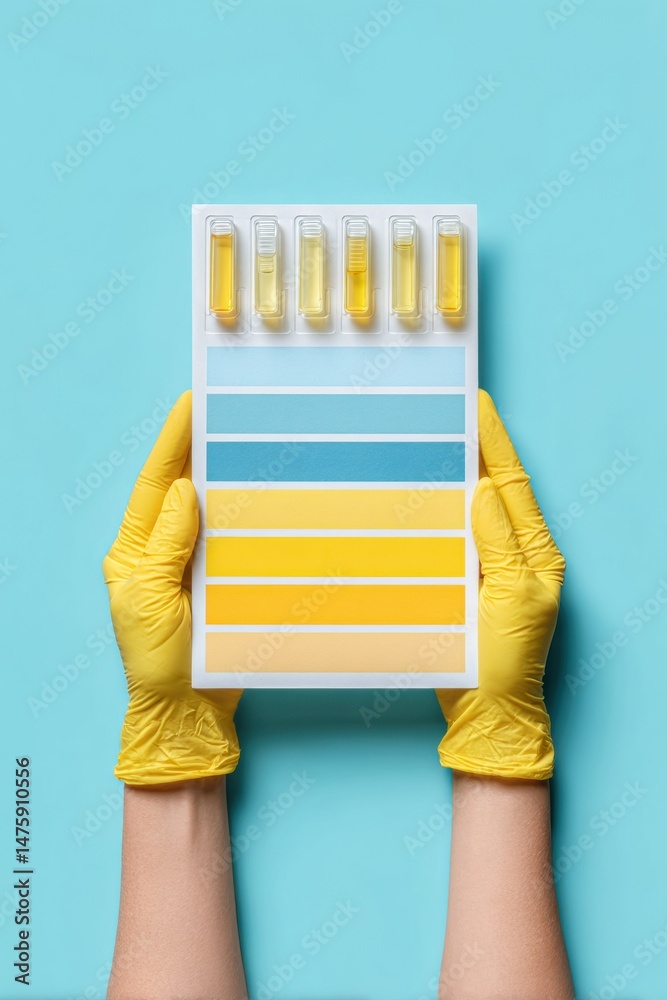 Aufkleber Precision Health Diagnostics Minimalist Urine Test Analysis with Vibrant Color-Coded Methodology for Next-Gen Medical Screening Technologies