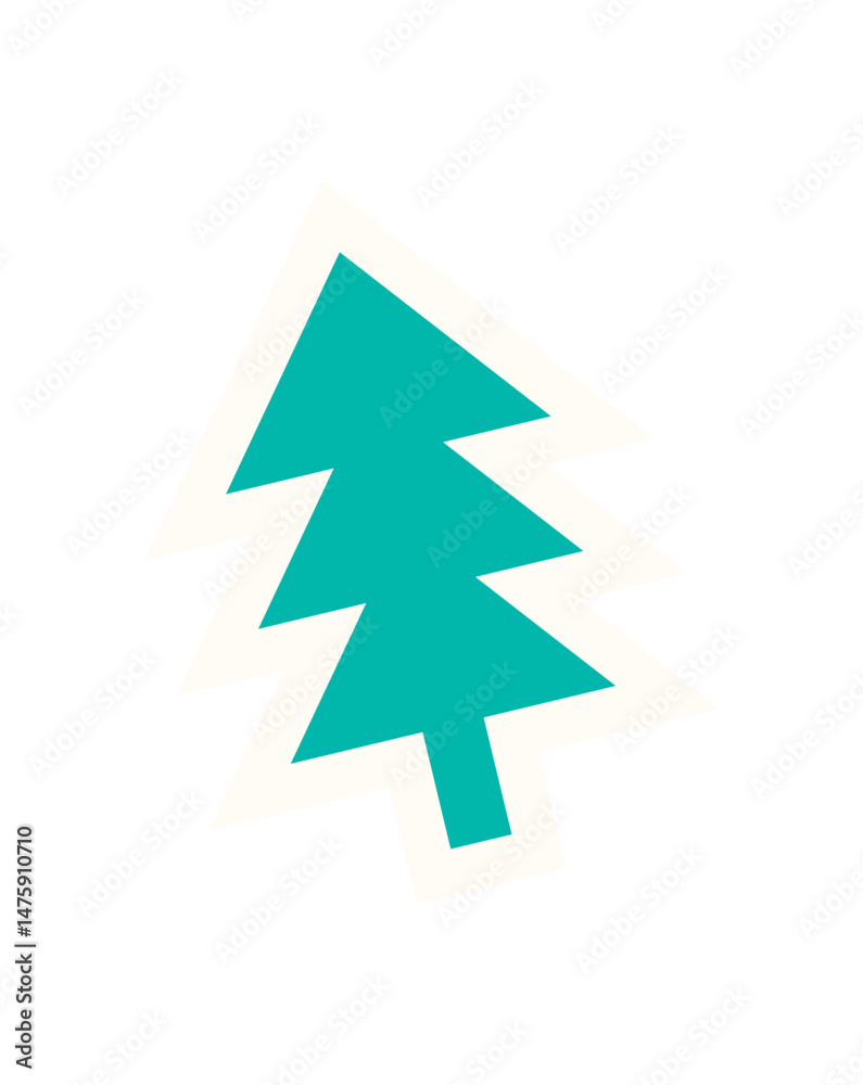 Canvas Prints flat abstract tree element sticker. minimalistic symbol of nature and growth. this modern shape offe