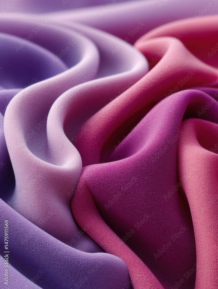 Poster ultra-soft gradient textile innovation luxe fabric texture exploration in sensory purple ombre - nex