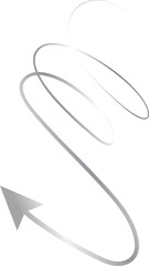 Arrow line spiral silver metallic, icon, sign