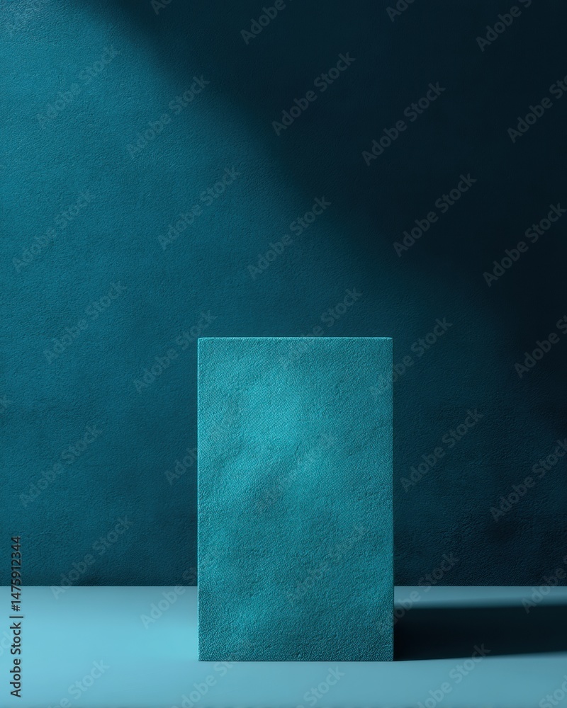 Aufkleber minimalist deep teal product display cutting-edge design platform for modern branding, digital marke