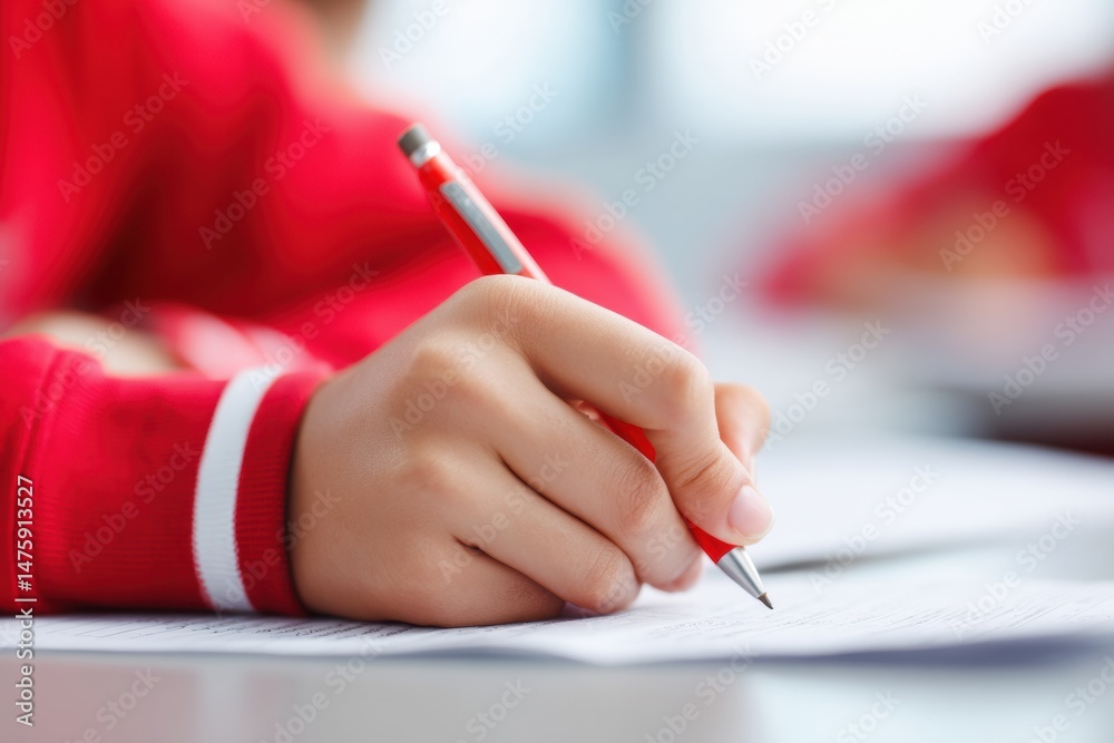 Poster gen z academic performance minimalist classroom composition depicting high-stakes learning environme