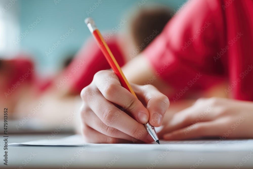 Poster gen z academic performance minimalist high-stakes testing moment - focused student craft of learning