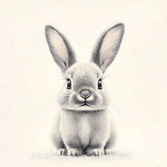 Obraz premium Cute Gray Bunny Portrait