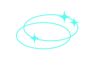 Y2K cosmic glow icon. Retro space symbol with abstract shape. Psychedelic element, modern aesthetic, trendy decoration. Ideal for posters, shapes, or graphic collections.