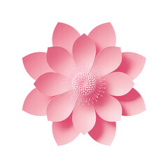 Stylized Pink Flower Illustration on White Background