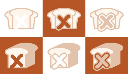 Letter X white bread. This logo combines letters and white bread. Suitable for bread shops, bakery, cafe, and the like.