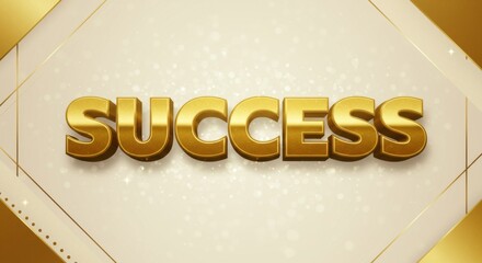 Golden success concept with sparkling geometric design for motivational posters