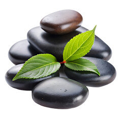 Serene Spa Stones and Green Leaves: Find Your Inner Peace