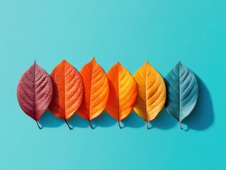Mindful Transformation Autumn Gradient Leaves Symbolizing Life Cycles for National Death Doula Day - Wellness Design and Seasonal Healing Narrative