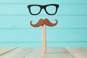 mustache and glasses photo booth props