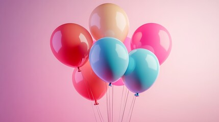 Birthday party balloons multicolored colorful