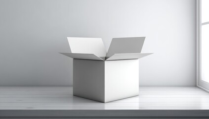 3D box mockup with blank space for adding your custom logo or design on the surface.