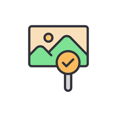 Validated Landscape Image With Magnifying Glass Checkmark Approved