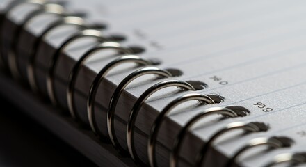 Macro Photography of a Spiral Notebook's Binding