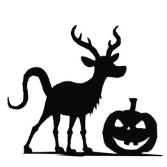 Devil monster Halloween silhouette