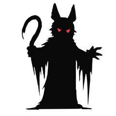 Devil monster Halloween silhouette