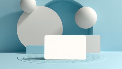 3D rendered card mockup with blank area to place your custom branding or design.