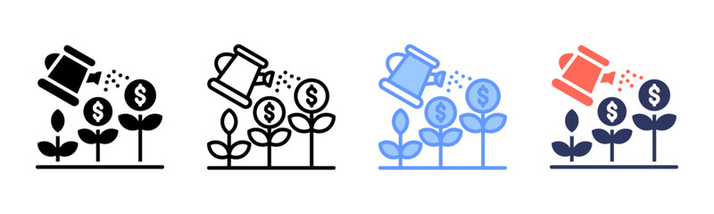 Growth icon sheet multiple style collection
