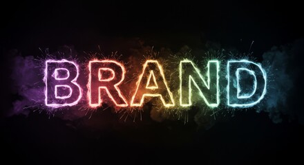 Vibrant neon sparkling brand logo concept for marketing and advertising design