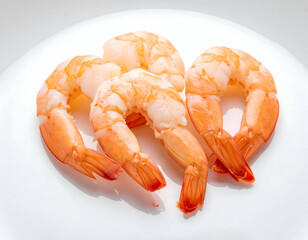Cooked Shrimp On White Plate
