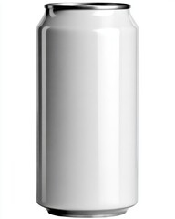 Isolated White Aluminum Can Mockup on White Background Studio Shot for Beverage or Food Product Branding and Advertising