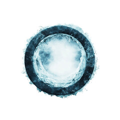 Frozen Circle Portal Mystical Ice Ring with Glowing Center