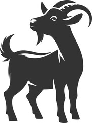 Vector silhouette of a goat animal black