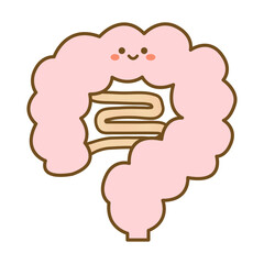 元気な腸のイラスト　線　線画