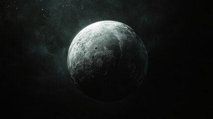 Obraz premium A grey, distant celestial body in space.