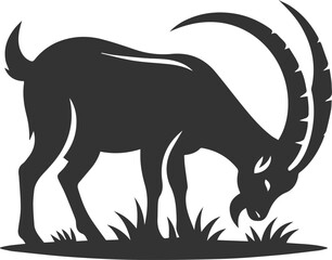 Vector silhouette of a goat animal black