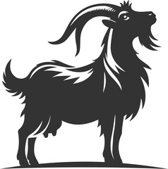 Vector silhouette of a goat animal black