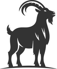 Vector silhouette of a goat animal black