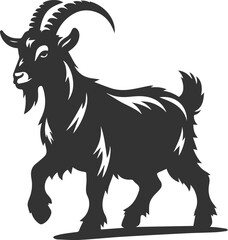 Vector silhouette of a goat animal black